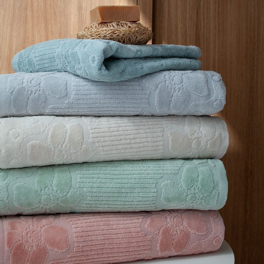 6-Piece Green Cotton Guest Towel Set