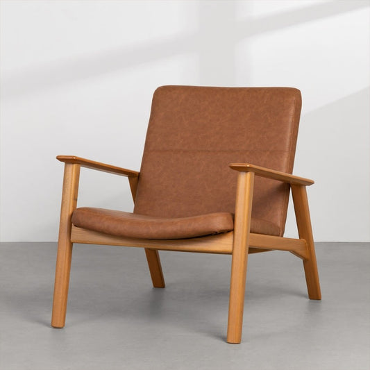 Cognac Upholstered Accent Armchair