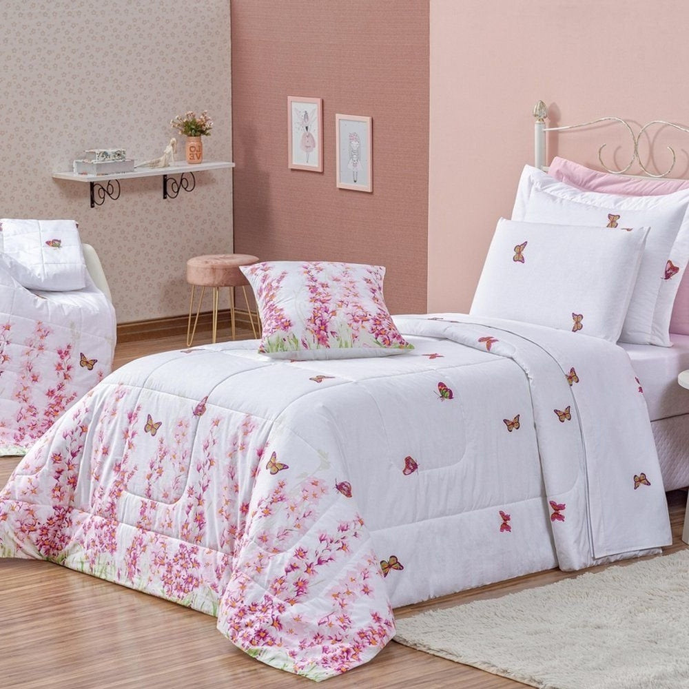 Butterfly Print 3-Piece Twin Comforter Set