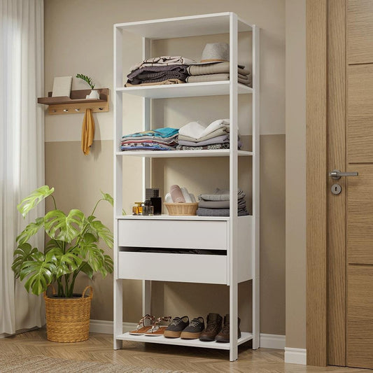 Organizador Modular Abierto para Armario con 2 Cajones y 4 Estantes