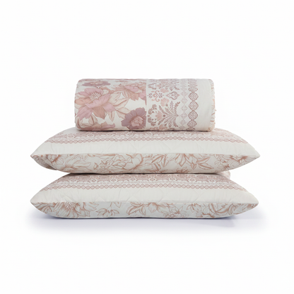 Floral Reversible Queen Quilt Set