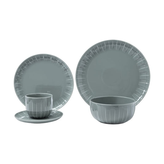 20-Piece Green Porcelain Dinnerware Set