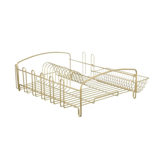 Juego de escurreplatos de acero inoxidable dorado