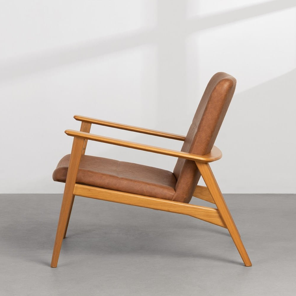 Cognac Upholstered Accent Armchair