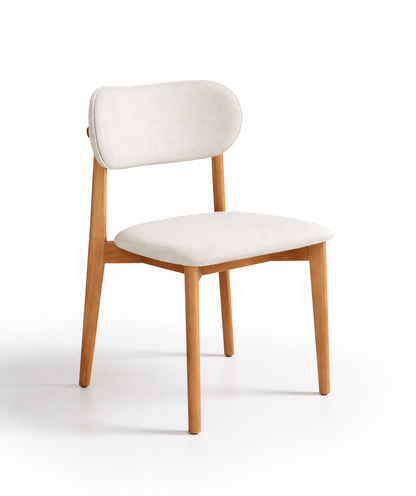 Set of 2 Upholstered Solid Wood Dining Chairs