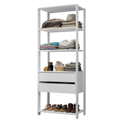 Modular Open Closet Organizer with 2 Drawers and 4 Shelves