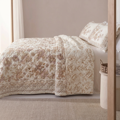 Floral Reversible Queen Quilt Set
