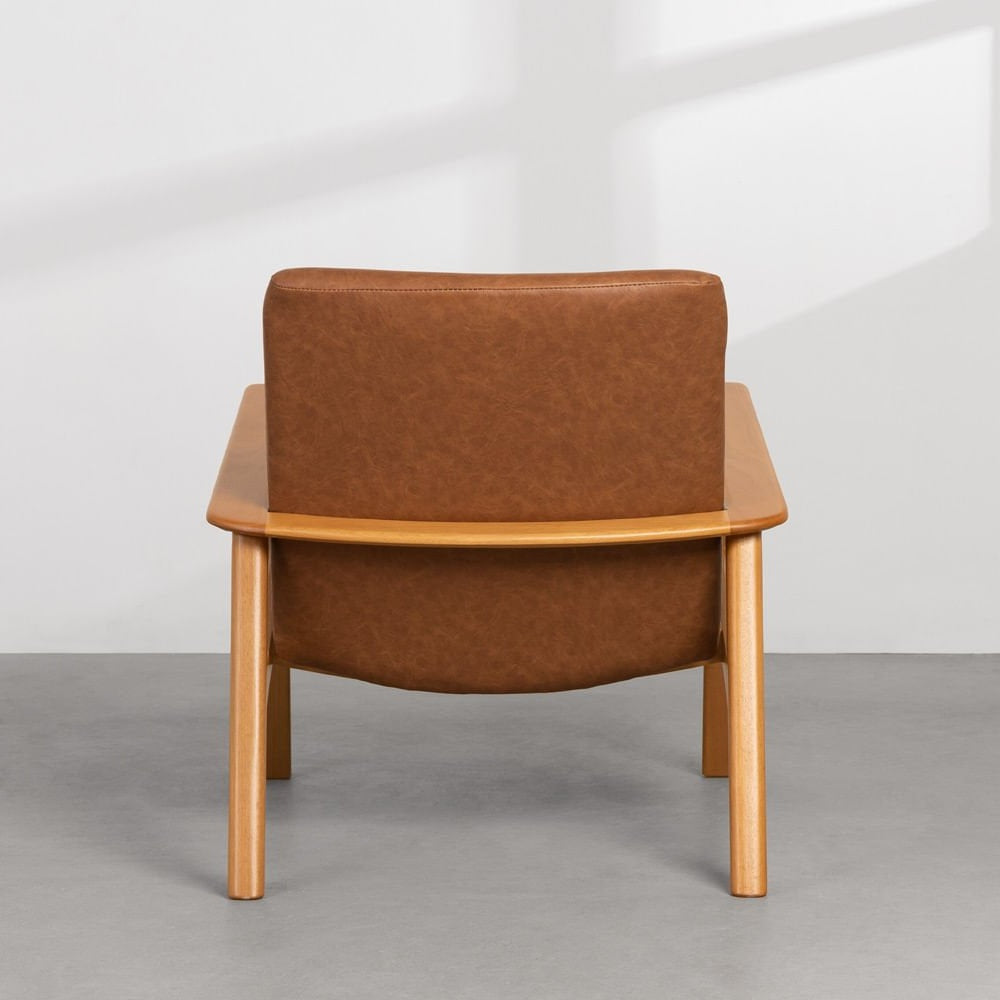 Cognac Upholstered Accent Armchair