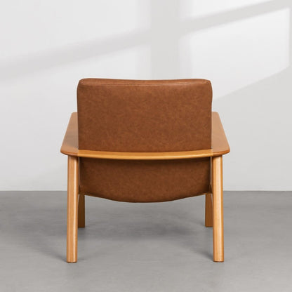 Cognac Upholstered Accent Armchair