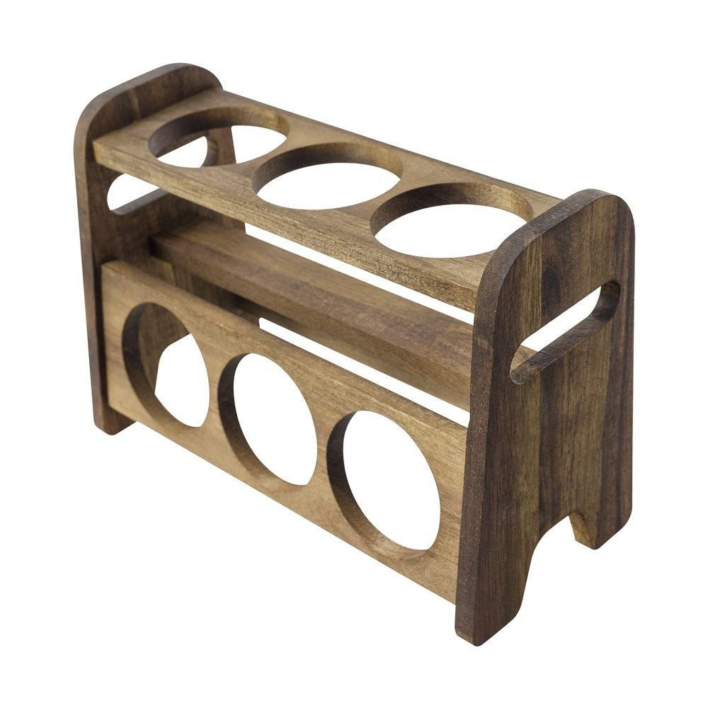 Acacia Wood Spice Jar Set with Stand