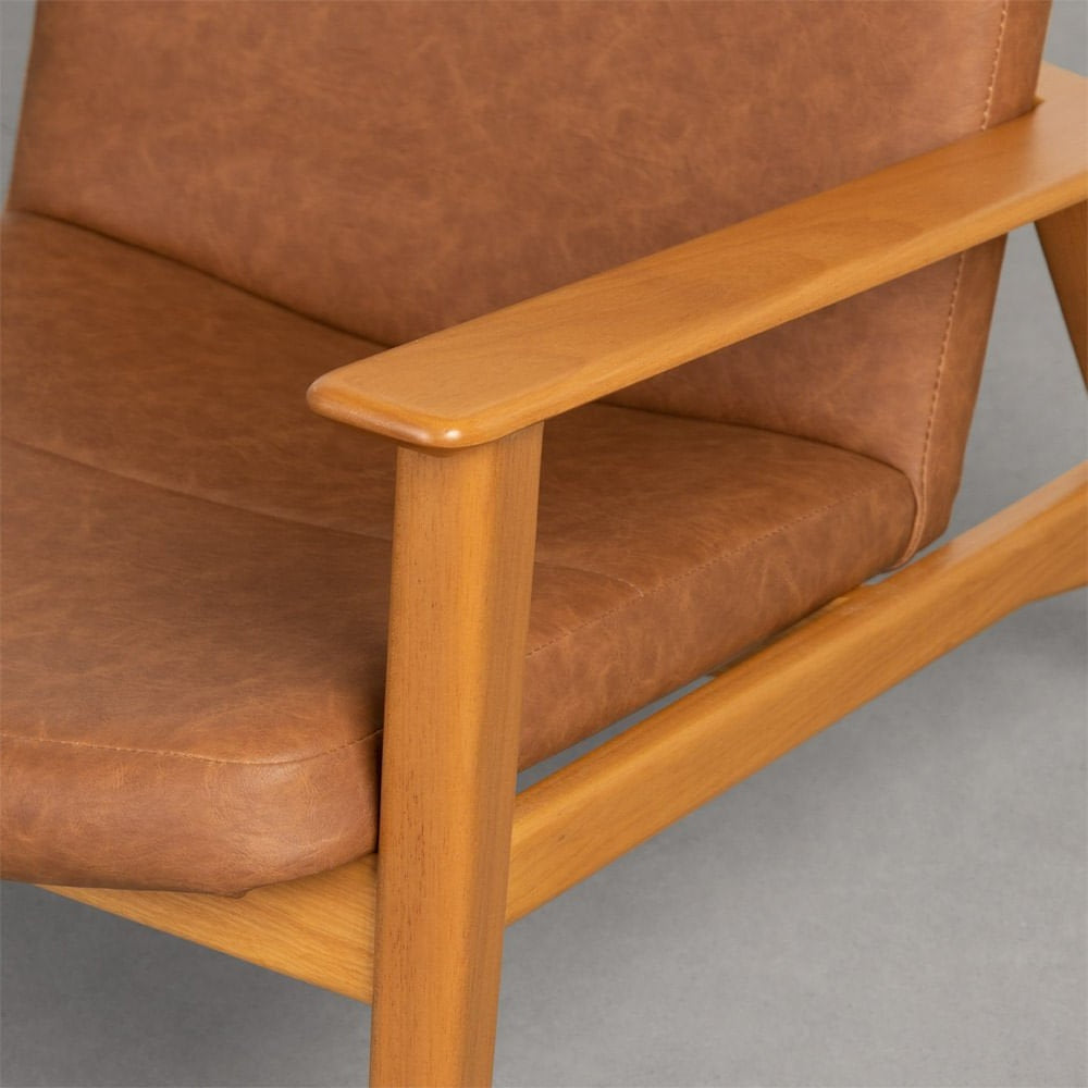 Cognac Upholstered Accent Armchair