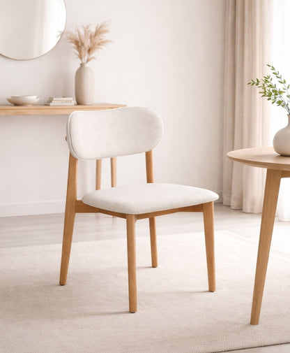 Set of 2 Upholstered Solid Wood Dining Chairs