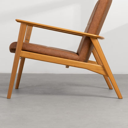 Cognac Upholstered Accent Armchair