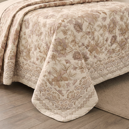 Floral Reversible Queen Quilt Set