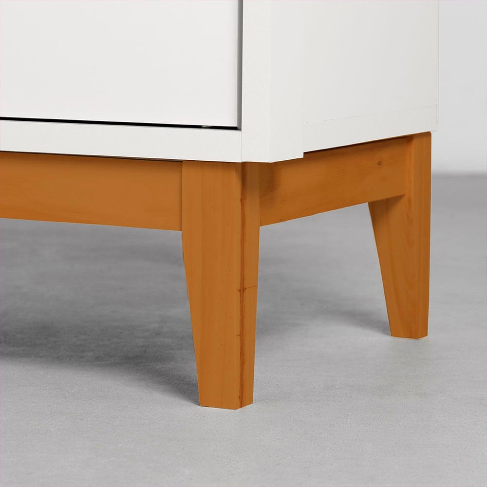 Honey and White 3-Drawer Nursery Dresser with Door