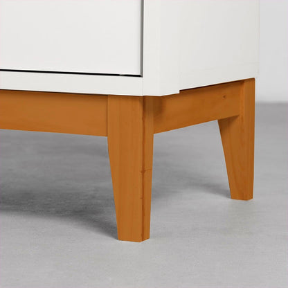 Honey and White 3-Drawer Nursery Dresser with Door
