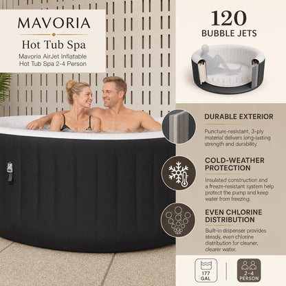 Mavoria AirJet Inflatable Hot Tub Spa 2-4 Person